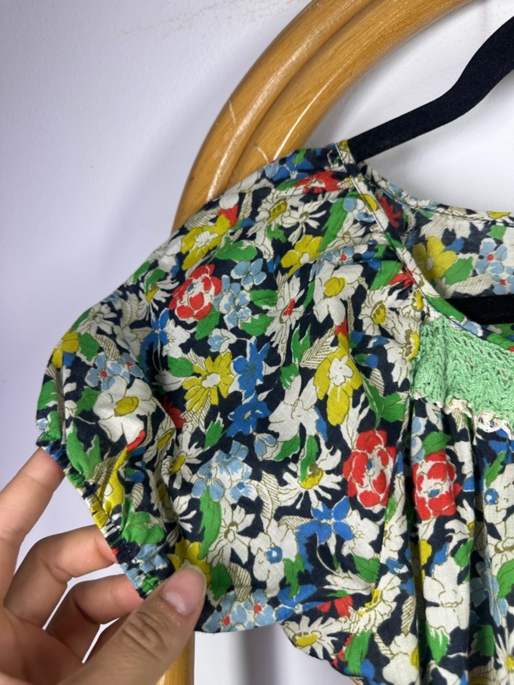 Vintage Floral Green and Black Colorful Maxi Dress sz S - Picture 6 of 11